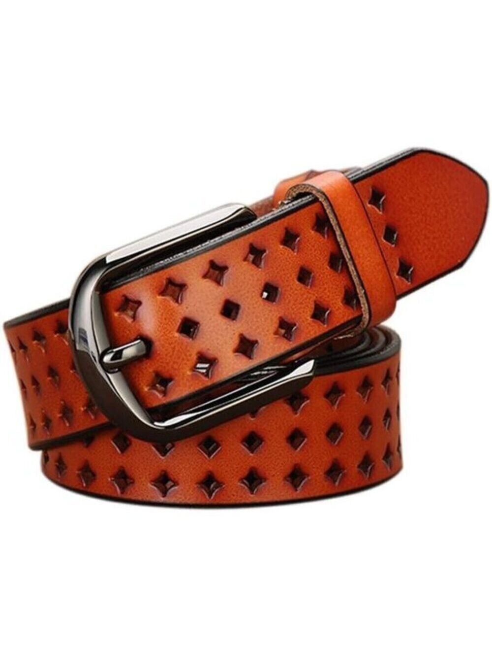 Leather Belts for Women, Soft Leather Women's Belts with Pin Buckle